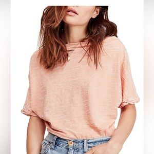 Free People We The Free Women’s Red Lotus Washed Out Astrid Shirt. Size Medium.